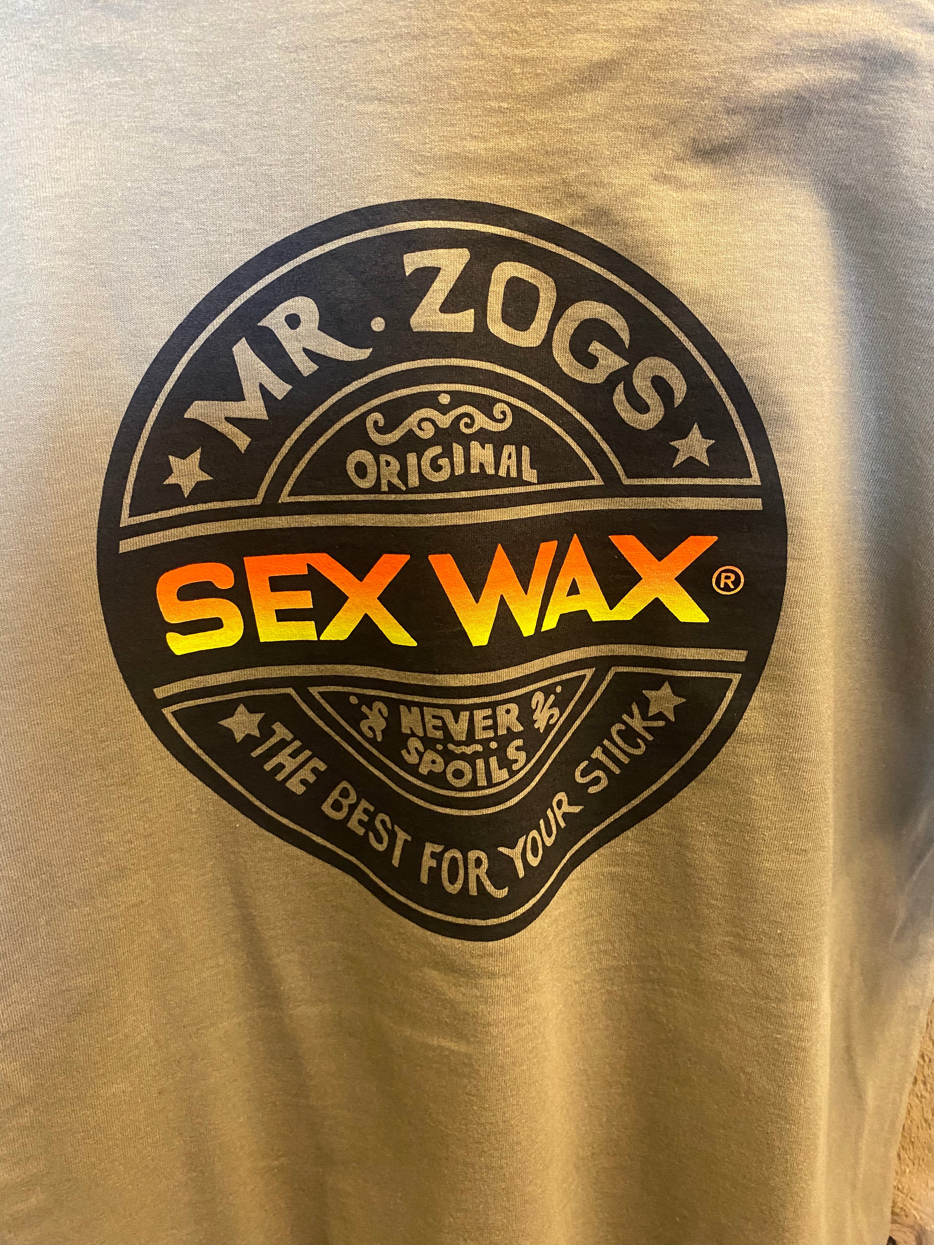 Sex wax t-shirt - word fade orange - prairie dust