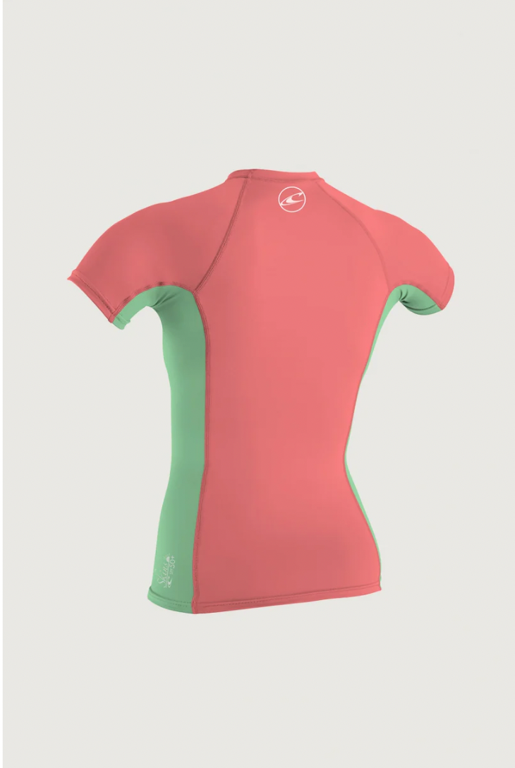 O'NEILL SKINS SHORT SLEEVE CREW KIDS CORAL/MINT/CORAL -SALE-