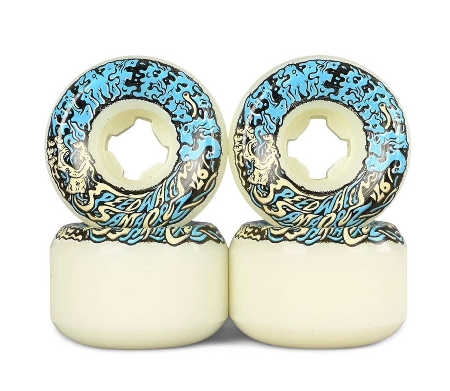 Slime Balls Vomit Mini II 97a 53mm Skateboard Wheels – White/Blue