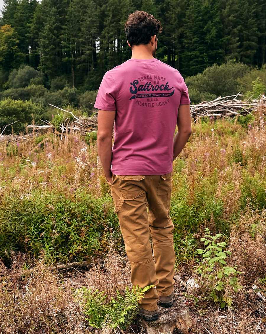 SALTROCK Home Run - Mens Short Sleeve T-Shirt - Dark Pink
