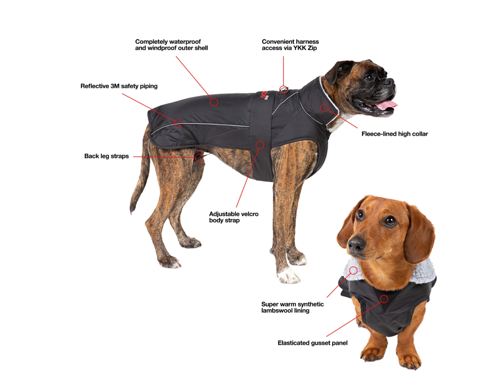 DRYROBE DOG BLACK/RED