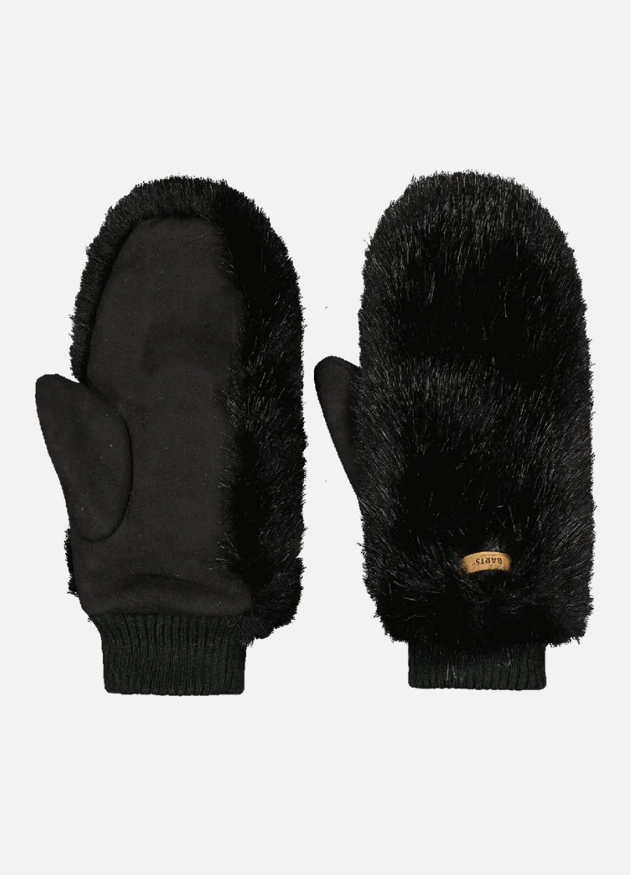 FUR MITTS Faux fur mittens with suede-like fabric