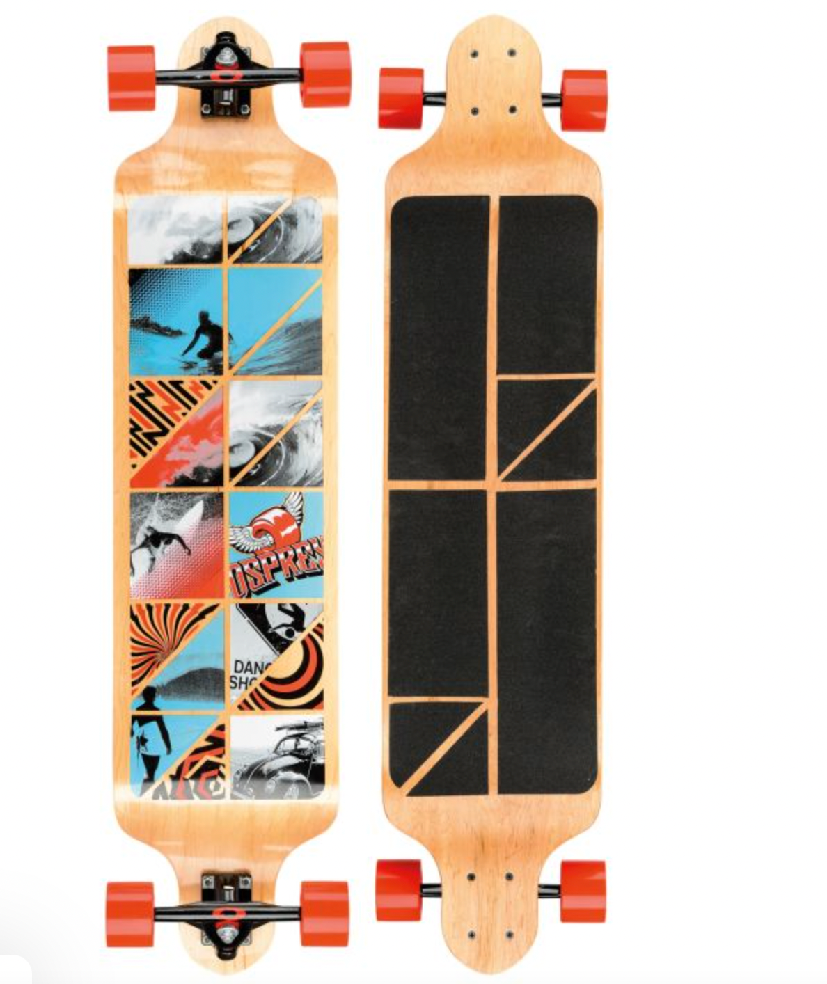 Osprey 41" Twin Tip Longboard Skateboard - Cube