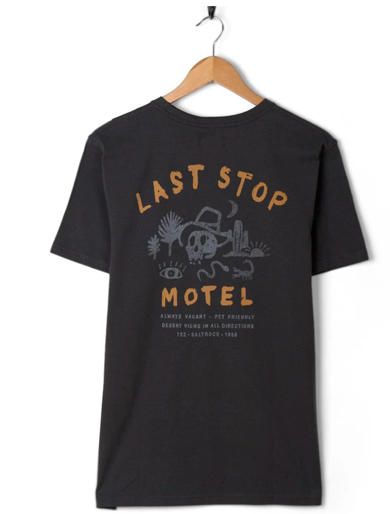 SALTROCK Last Stop Motel - Mens Short Sleeve T-Shirt - Dark Grey