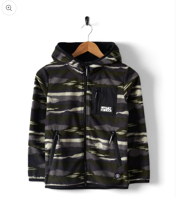 SALTROCK Camo Stripe - Kids Recycled Micro Fleece - Green
