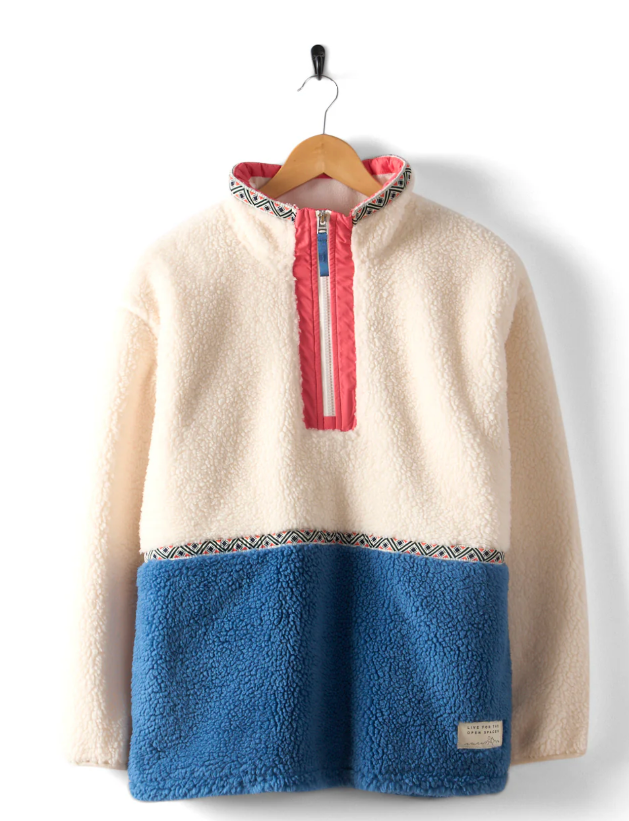 SALTROCK Battams - Womens Recycled 1/4 Zip Borg Fleece - Cream