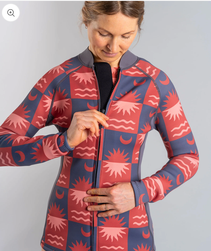SALTROCK Equinox - Womens Wetsuit Jacket - Dark Grey/Orange