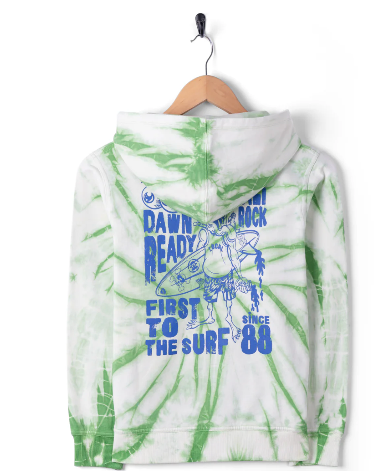 SALTROCK Dawn Ready - Kids Tie Dye Zip Hood - Light Green