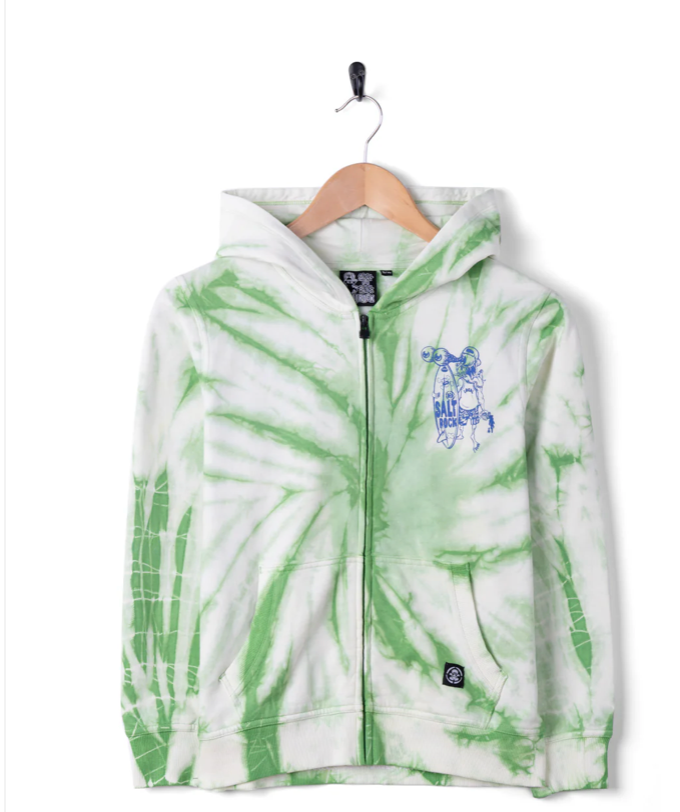 SALTROCK Dawn Ready - Kids Tie Dye Zip Hood - Light Green