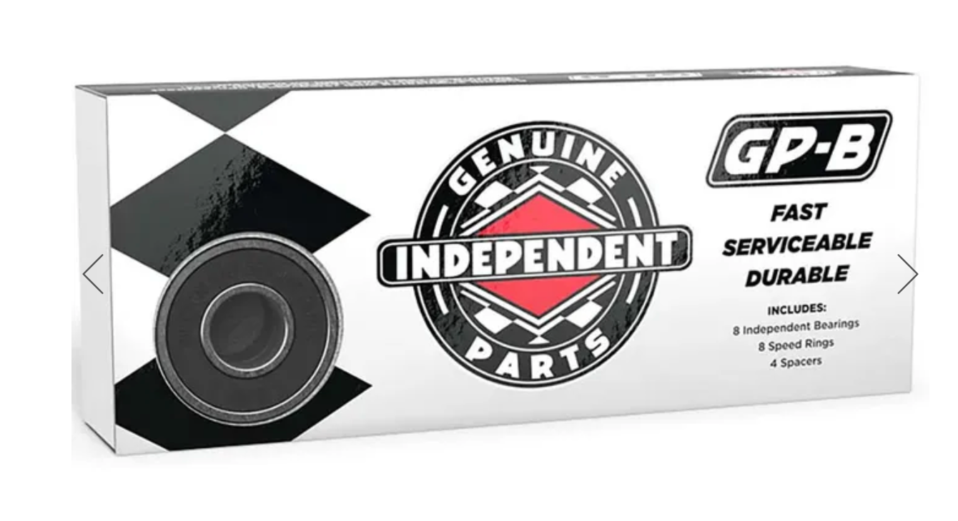 Independent Genuine Parts GP-B Skateboard Bearings - Black (Pack of 8)