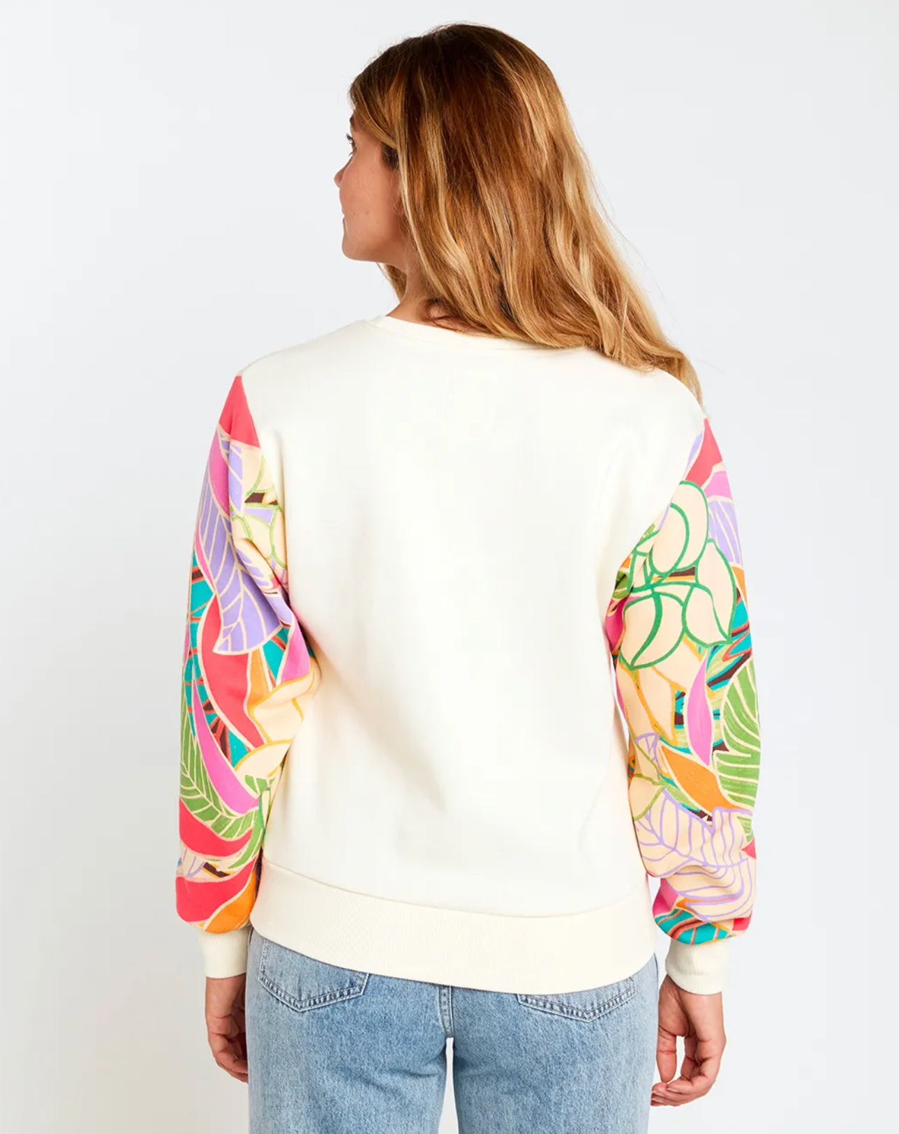 RIPCURL Wavy Print Sleeves Crew Fleece