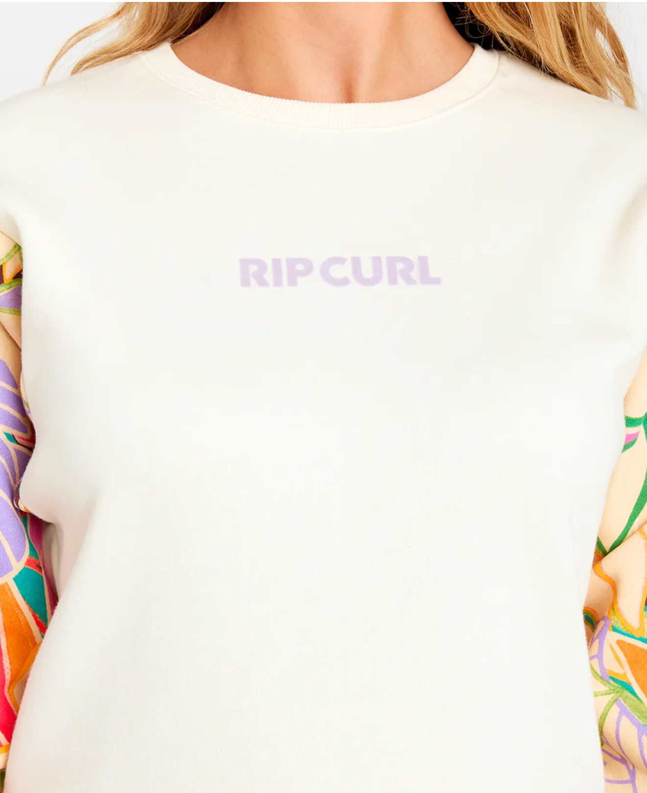 RIPCURL Wavy Print Sleeves Crew Fleece
