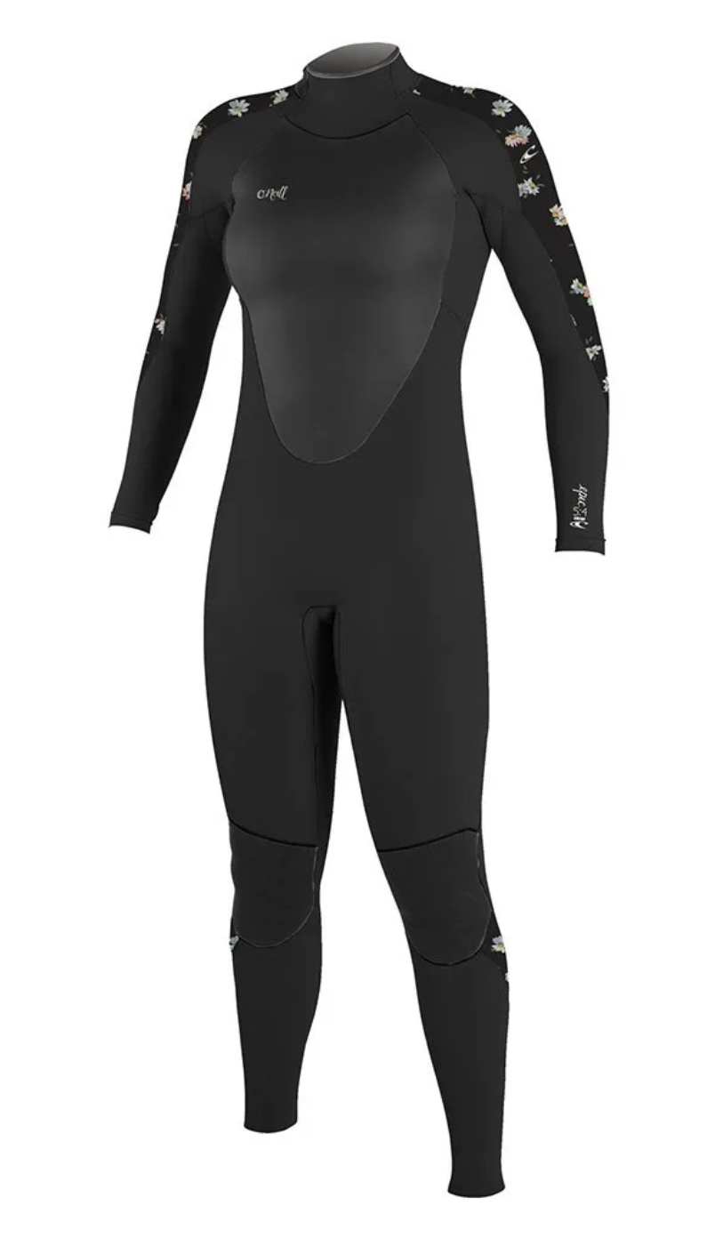 O'NEILL EPIC 4/3MM WOMENS BACK ZIP WETSUIT - BLACK/ CINDY DAISY