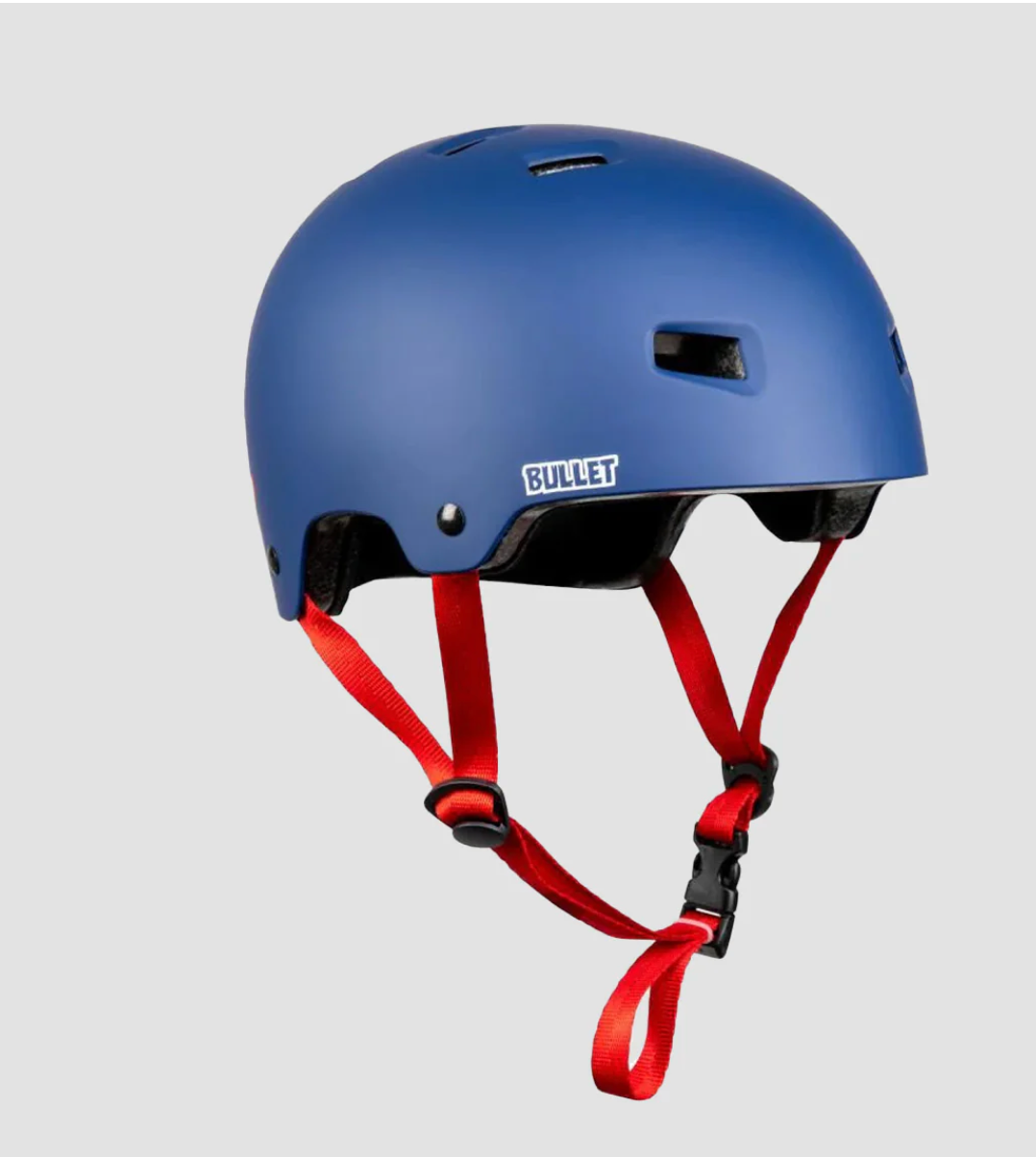 Bullet T X santa cruz helmet strip logo helmet matt blue