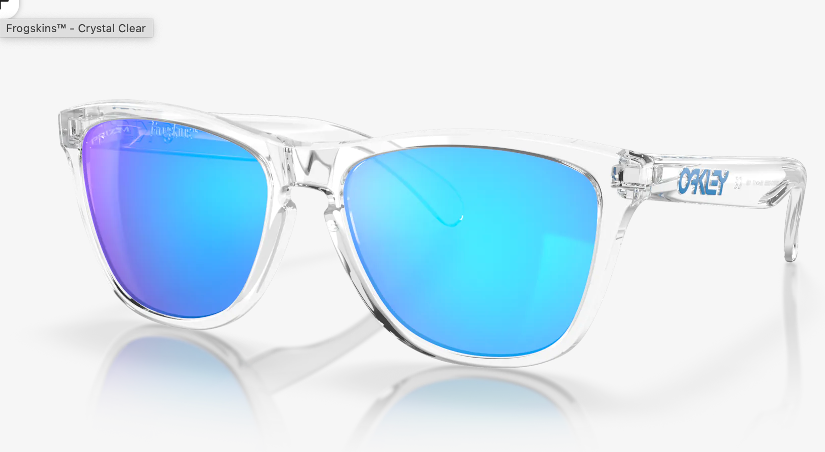 OAKLEY Frogskins Prizm Sapphire Lenses, Crystal Clear Frame