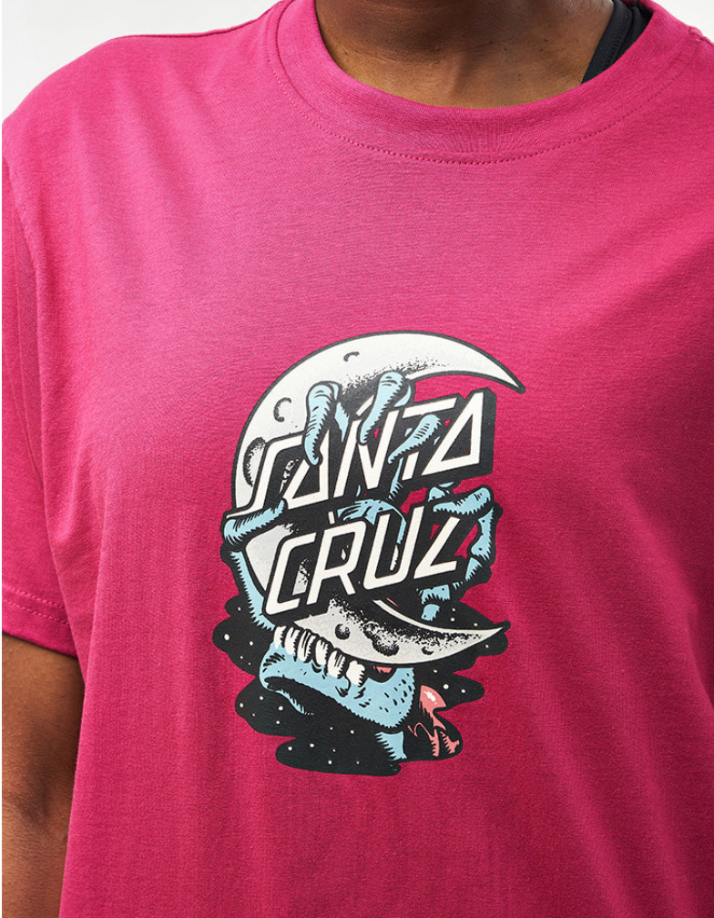 Santa Cruz Crescent Bone Hand T-Shirt - Burgundy
