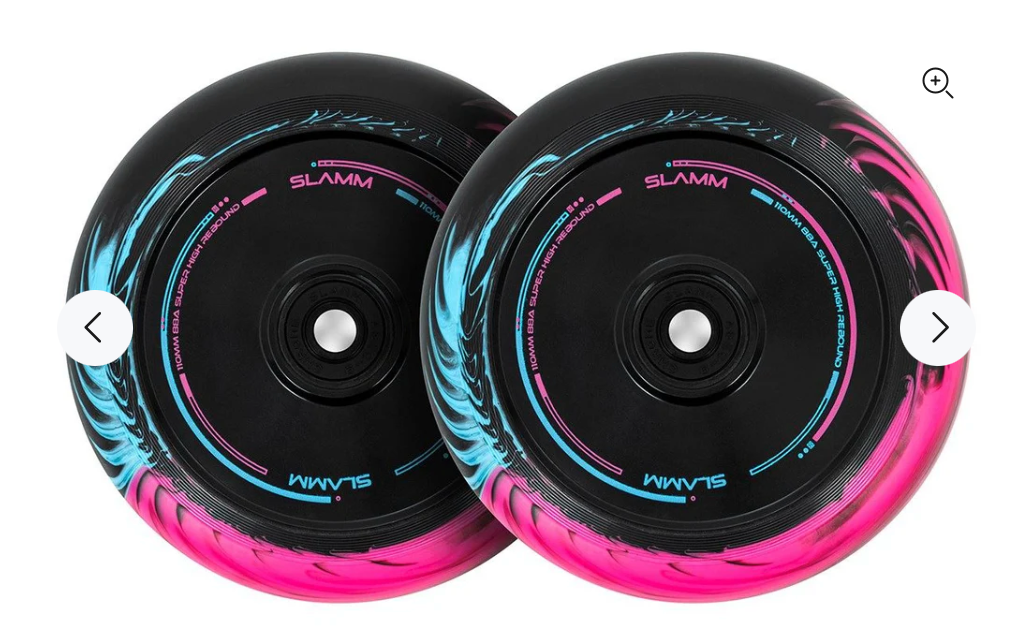 SLAMM 110MM SWIRL HOLLOW CORE WHEELS - PAIR - BLACK / WHITE