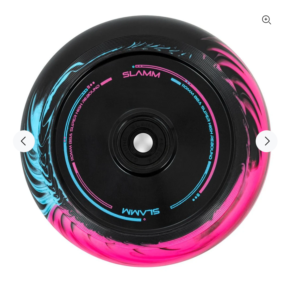 SLAMM 110MM SWIRL HOLLOW CORE WHEELS - PAIR - BLACK / WHITE