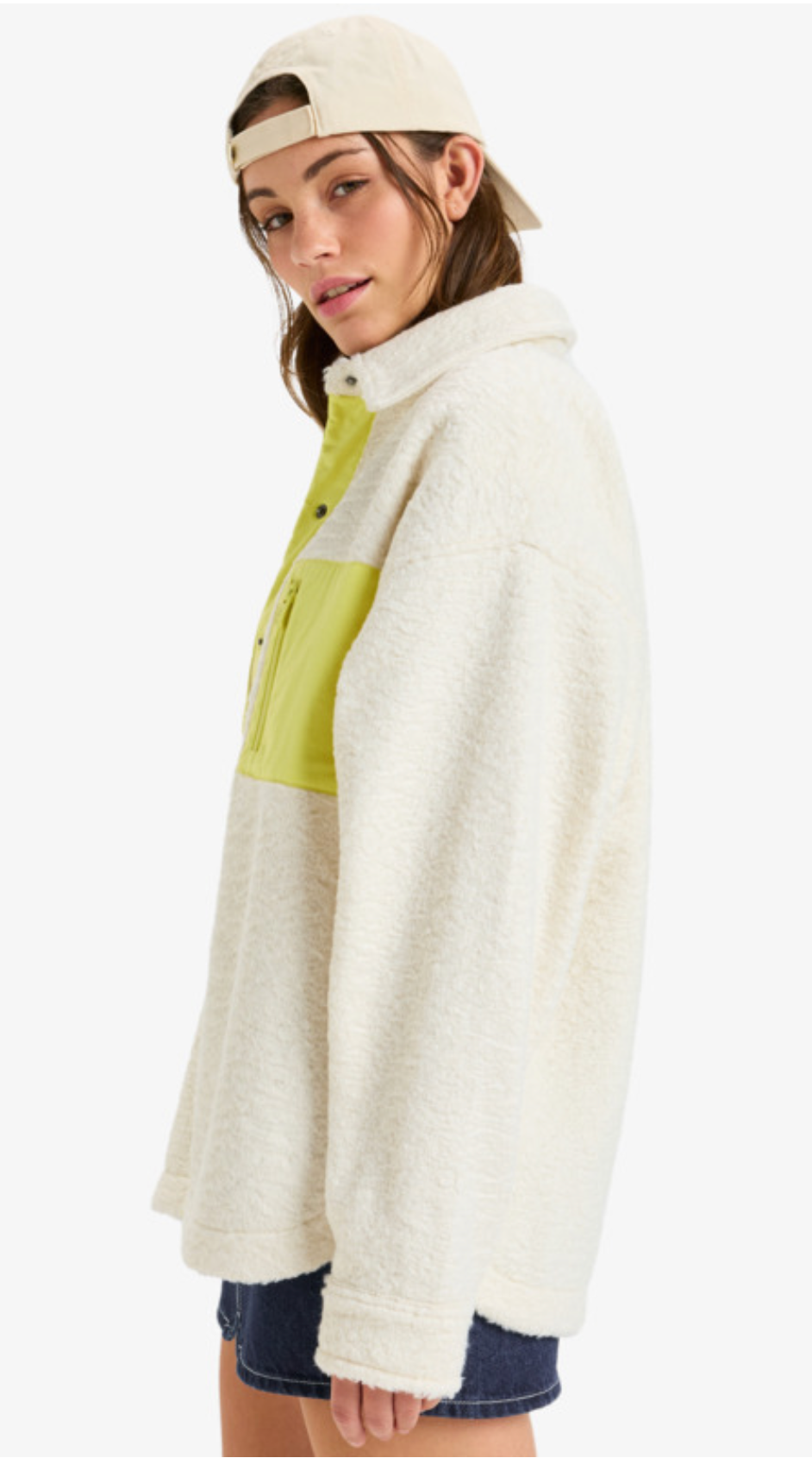 Roxy Chloe Kim Polar Shacket - Button Up Fleece Shirt Jacket for Women