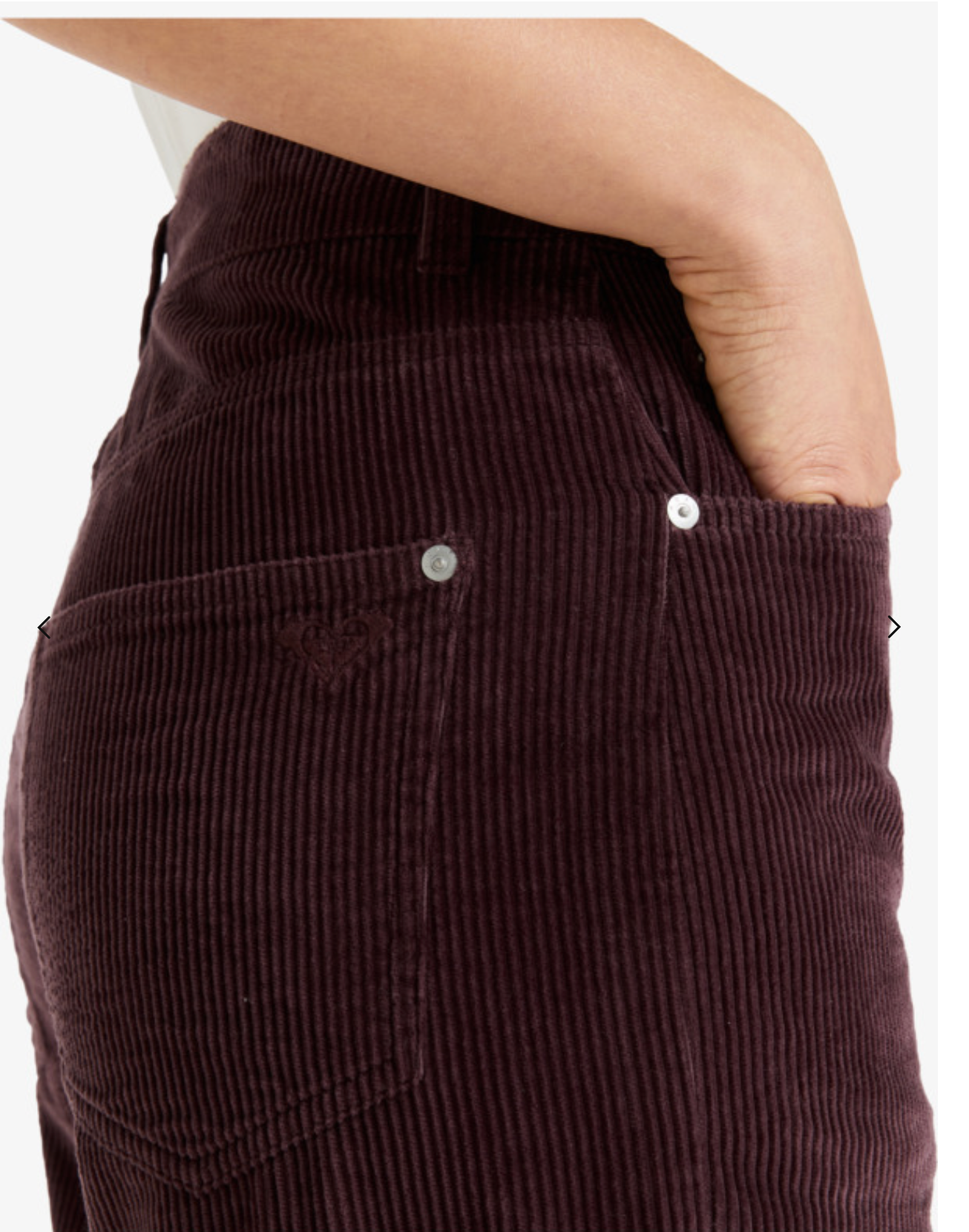 Roxy Surf On Cloud Cord - Corduroy Wide Leg Trousers for Women