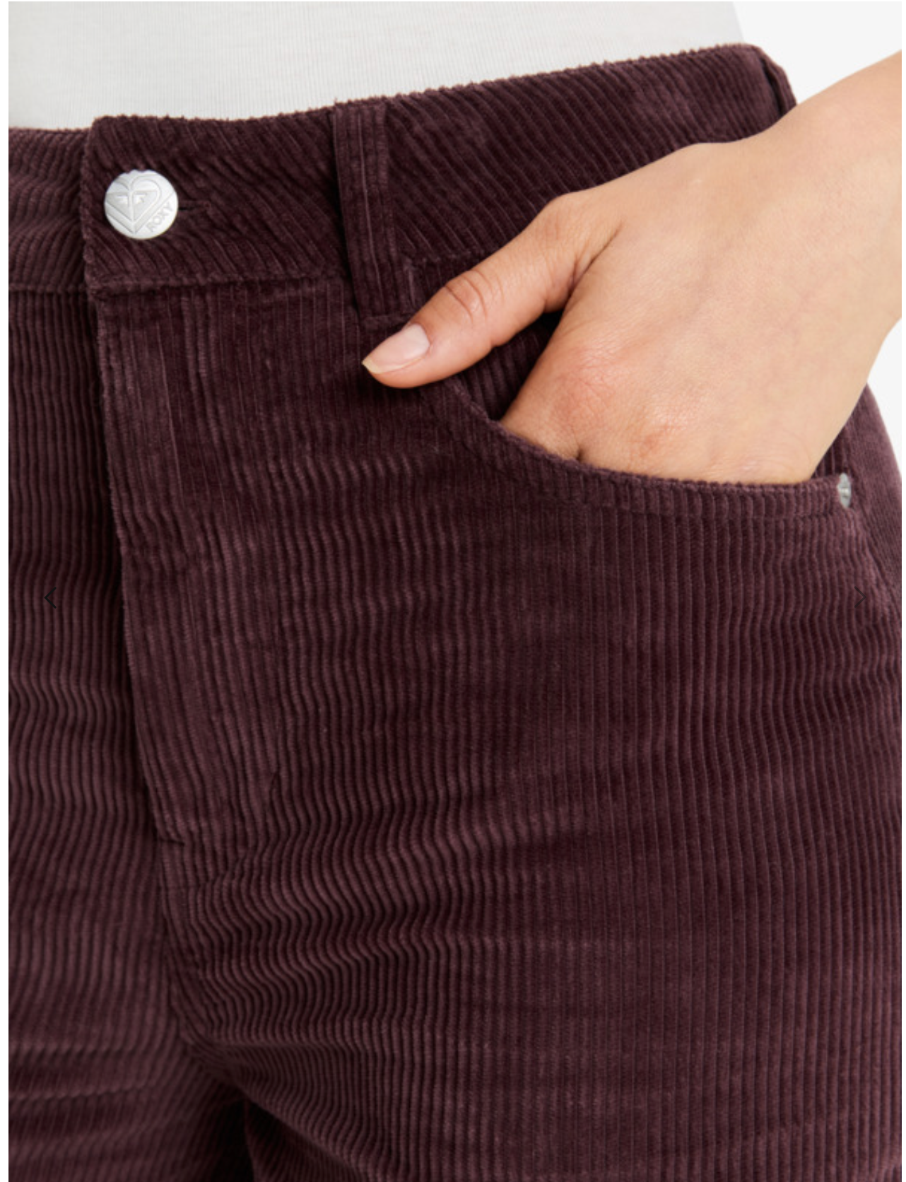 Roxy Surf On Cloud Cord - Corduroy Wide Leg Trousers for Women