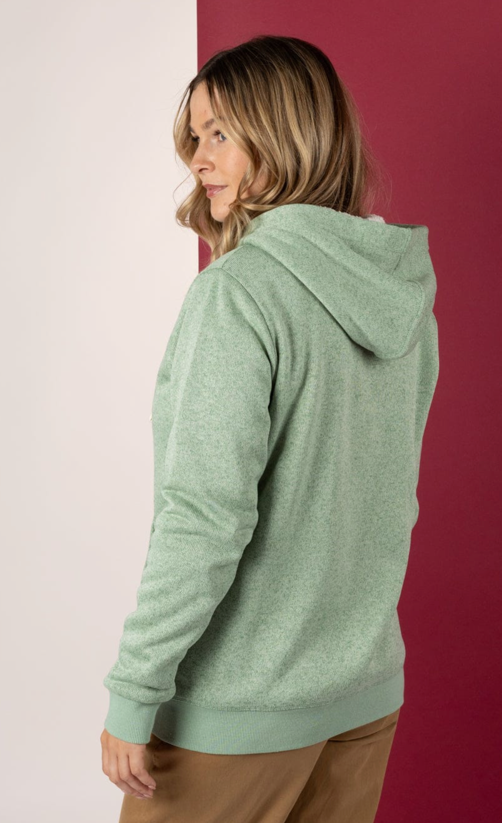 SALTROCK Ayden - Womens Borg Lined Hoodie - Green