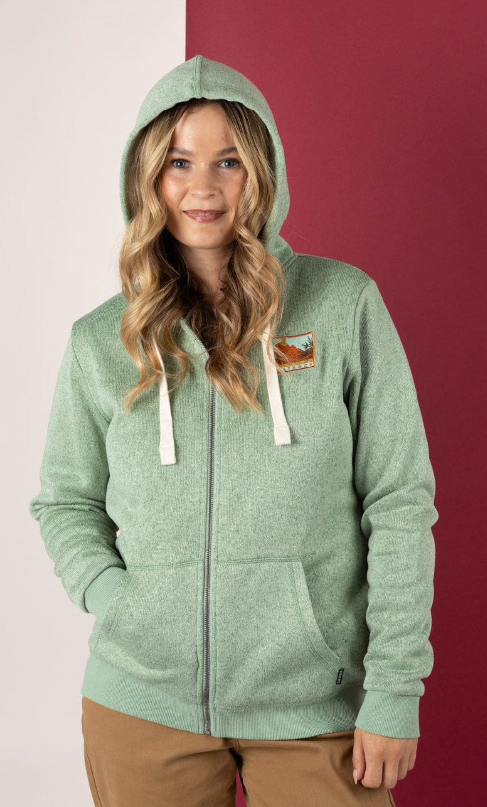 SALTROCK Ayden - Womens Borg Lined Hoodie - Green