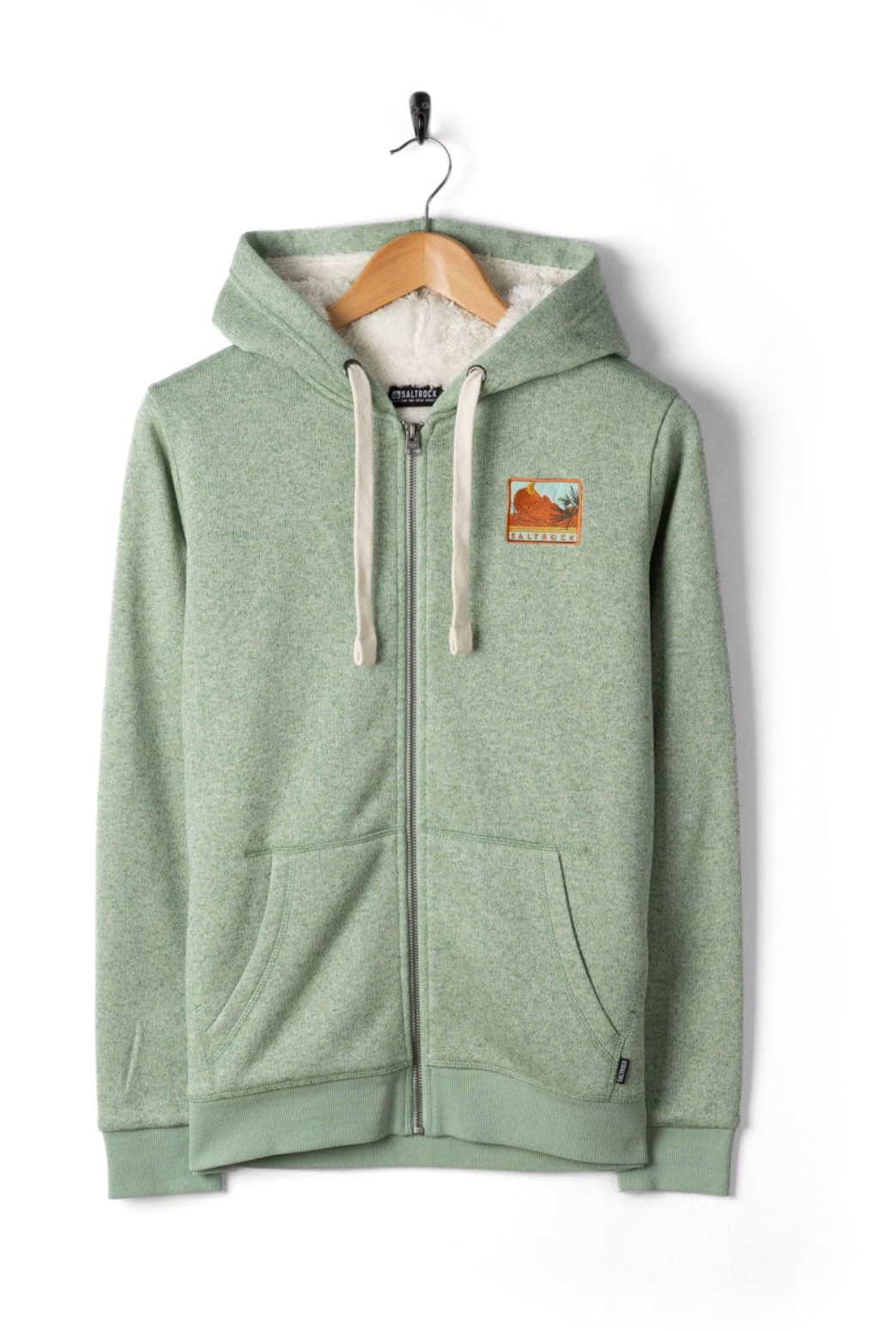 SALTROCK Ayden - Womens Borg Lined Hoodie - Green