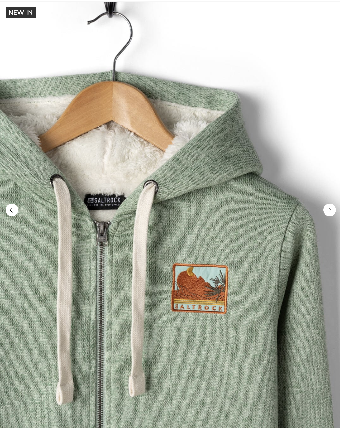 SALTROCK Ayden - Womens Borg Lined Hoodie - Green