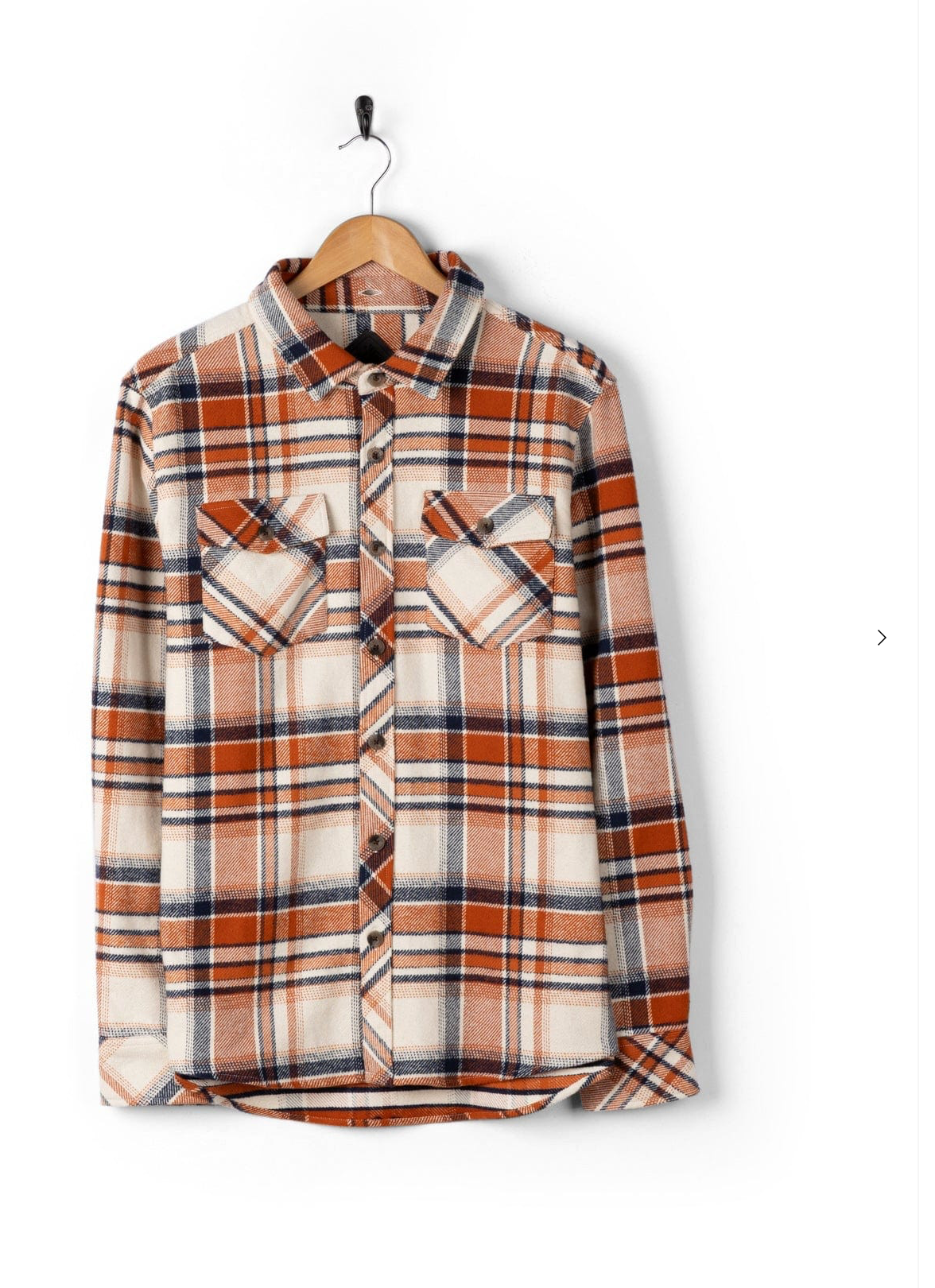 SALTROCK Beale - Mens Hooded Check Shirt - Orange