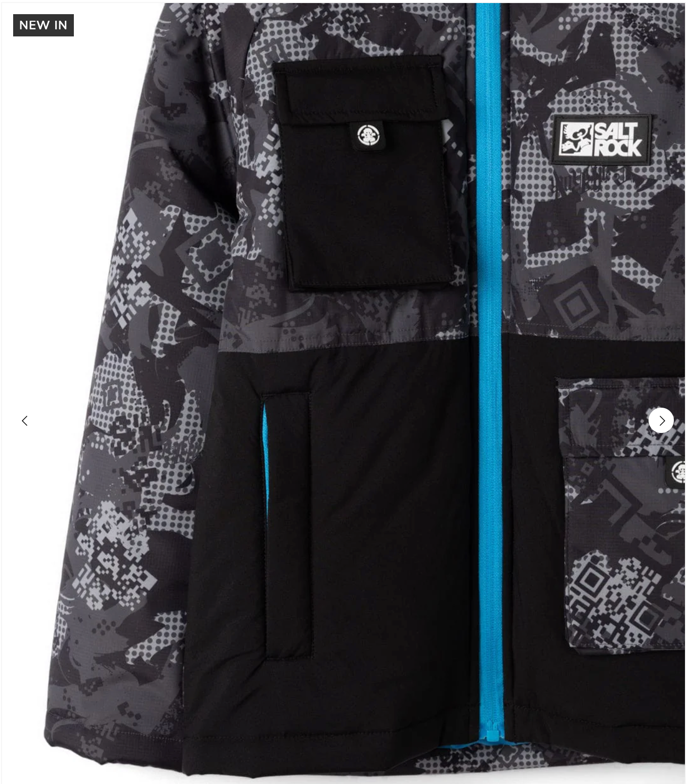 SALTROCK Sabotage Digi - kids Water Resistant Padded Jacket - Black/Blue