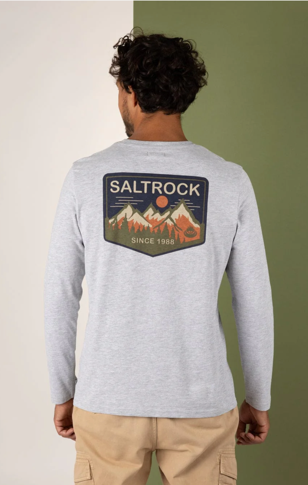 Saltrock Uplands - Mens Long Sleeve T-Shirt - Grey