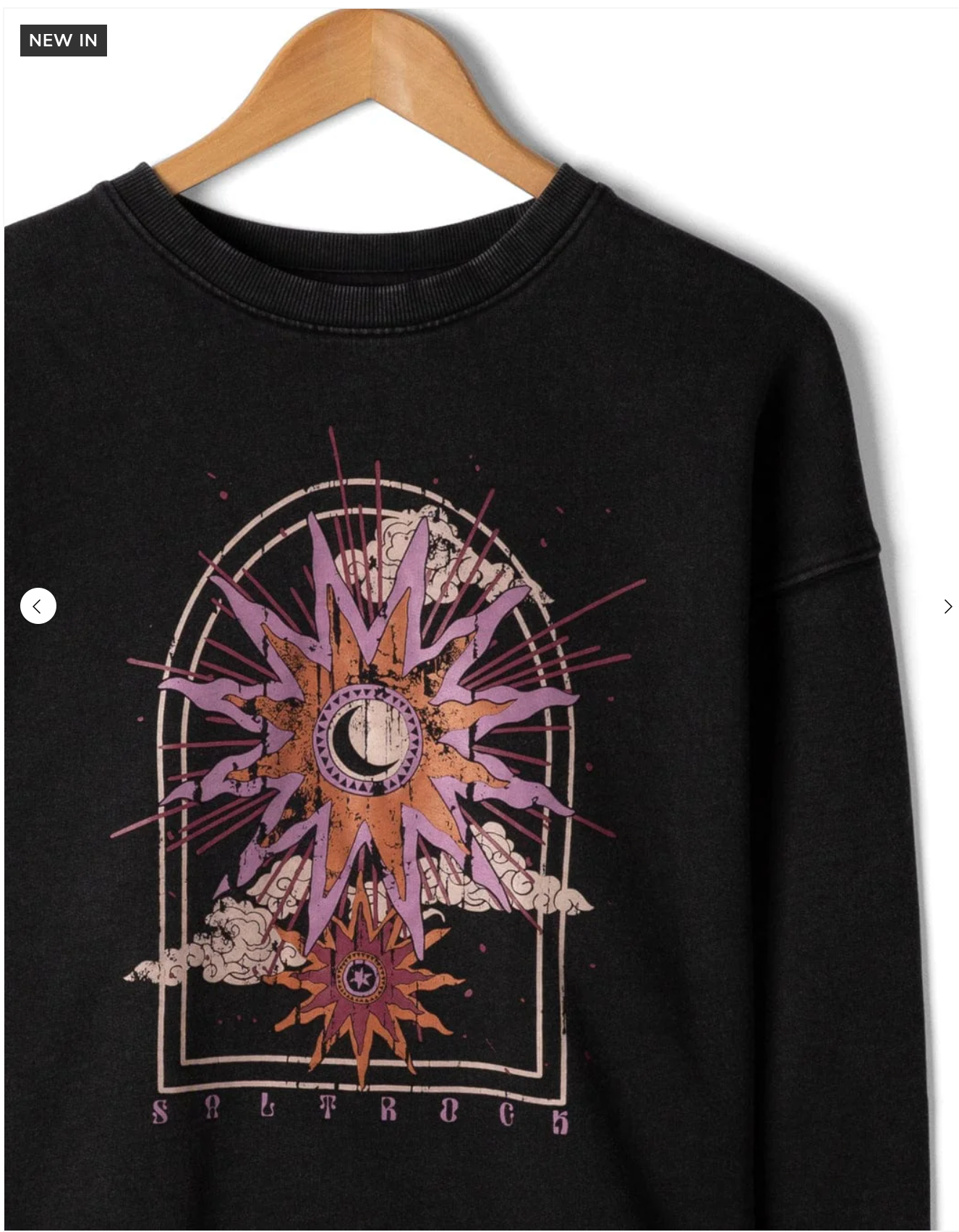 Saltrock Eclipse - Womens Oversized Sweat Shirt - Black