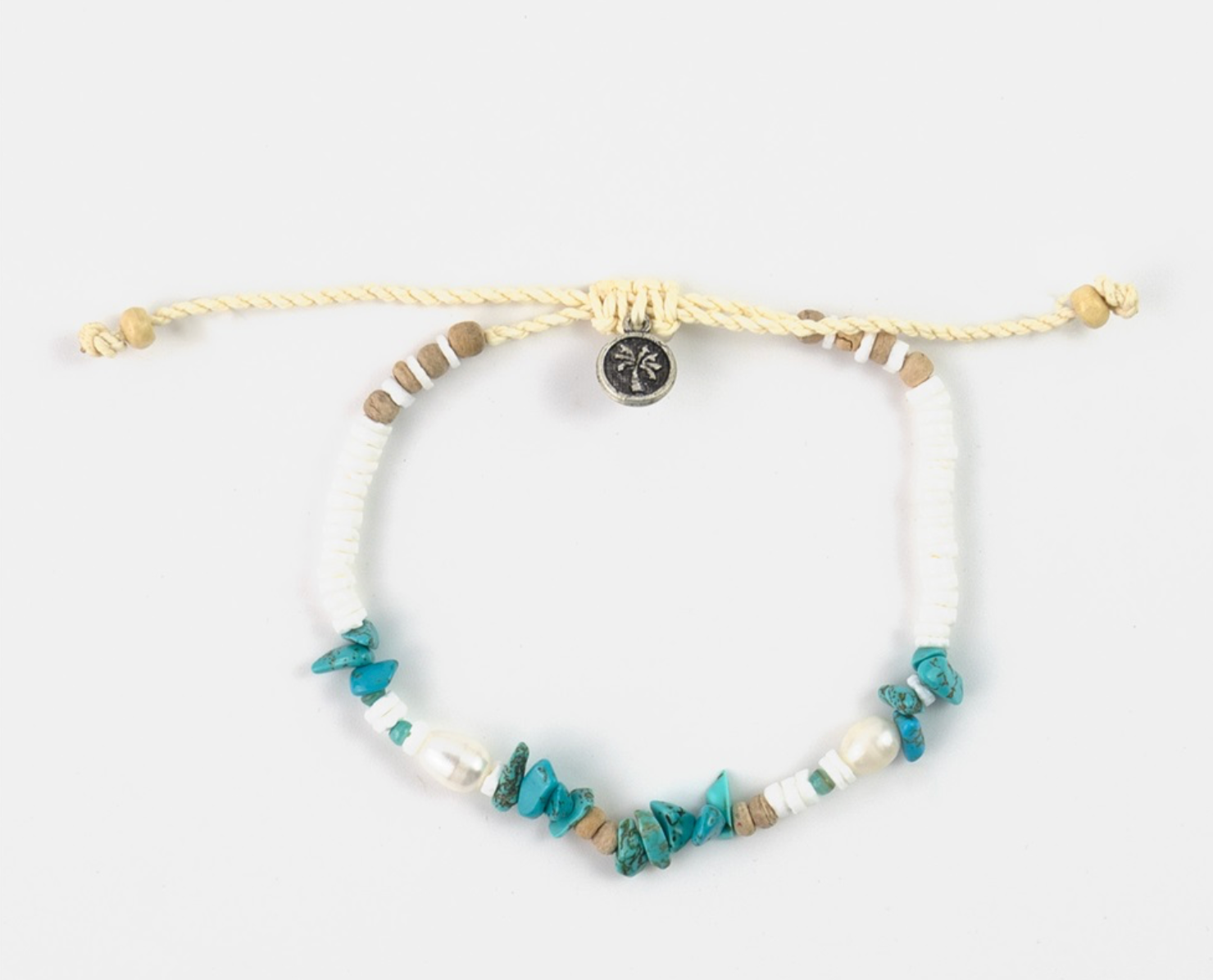 PINEAPPLE LOVE IS HERE NATURAL STONE, PEARL & SHELL BRACELET