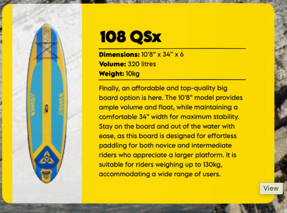 O'Shea 10'8 QSX paddle board