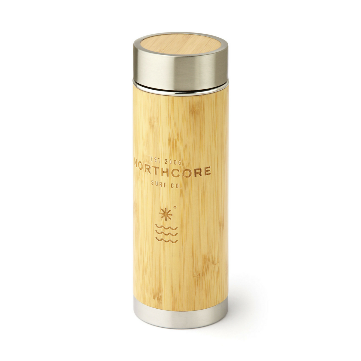 Northcore Bamboo Stainless Steel Thermos Flask 360Ml