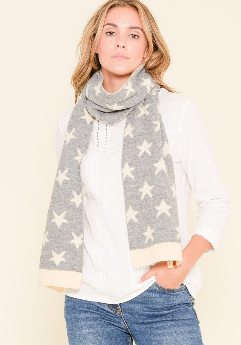 Brakeburn Ladies Star Scarf - Grey- -