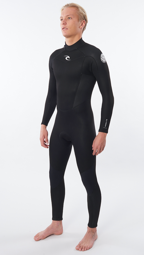 Rip Curl Mens Freelite 3/2 Back Zip Flat Lock Wetsuit - Black