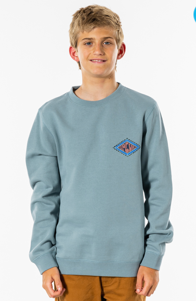 Rip Curl Boys Salt Water Culture Diamond Crew - Mineral Green===SALE =-==