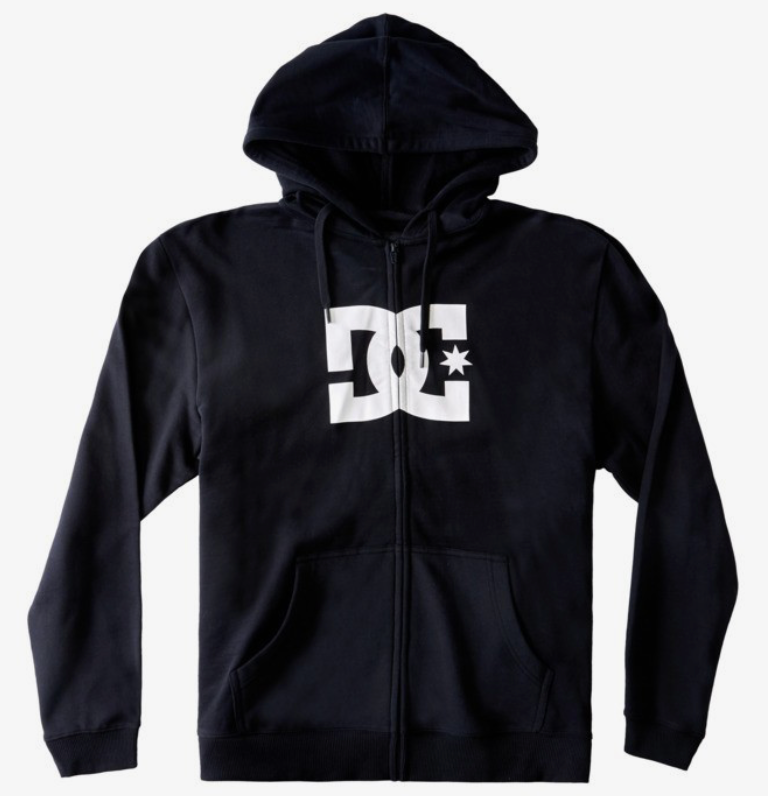 DC Boys Star Zip-Up Hoodie - Black