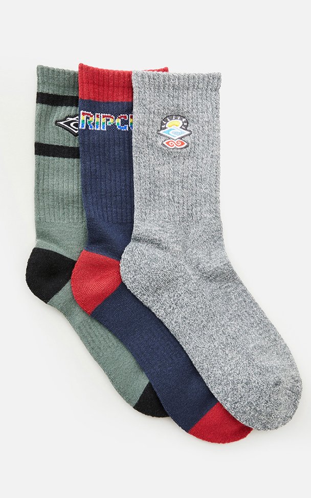 Rip Curl Kids 3-Pack Icons Sock - Multi