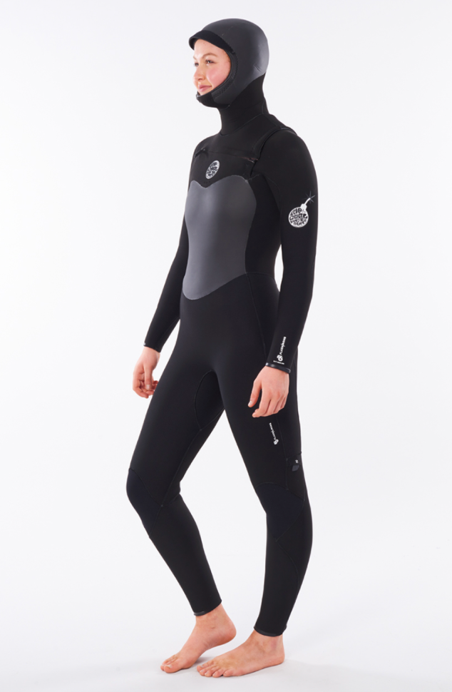 RipCurl Ladies Flashbomb 6/4mm Hooded Wetsuit - Black====SALE====