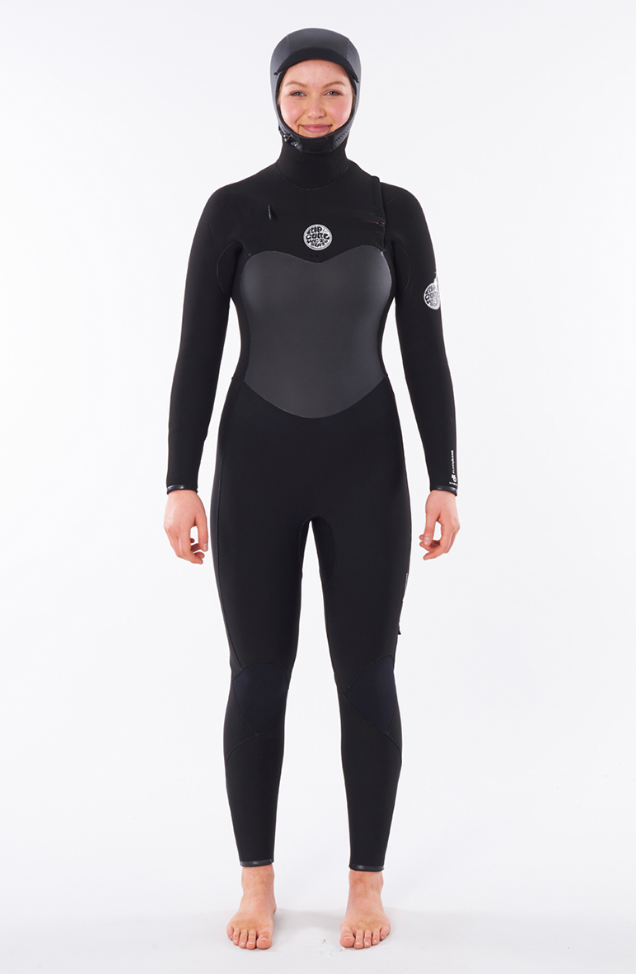 Ripcurl Ladies Flashbomb 6/4Mm Hooded Wetsuit - Black