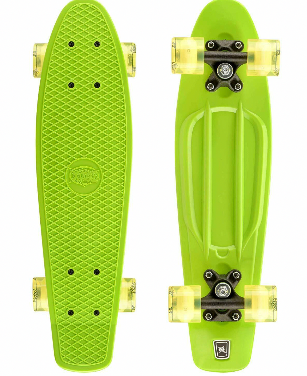 Xootz PP 22" Skateboard With LED Lights-green