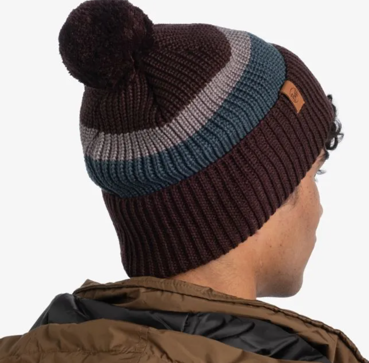 Buff Knitted Beanie Elon Maroon