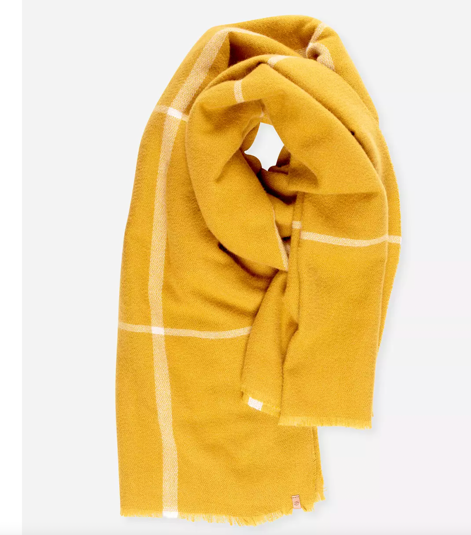 Brakeburn Check Blanket Scarf, Mustard - Main Image