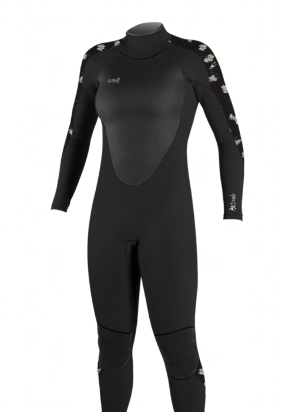 O'NEILL EPIC 5/4MM WOMENS BACK ZIP WETSUIT - BLACK/ CINDYDAISY 4218