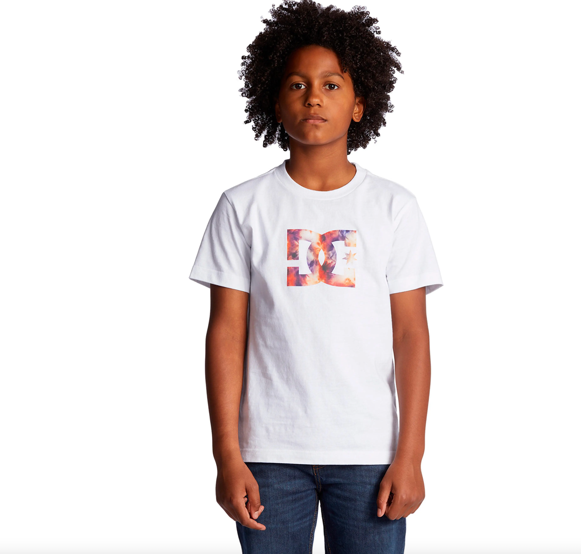 Dc Shoes Star Fill Short Sleeve T-Shirt White Red Lilac Kids