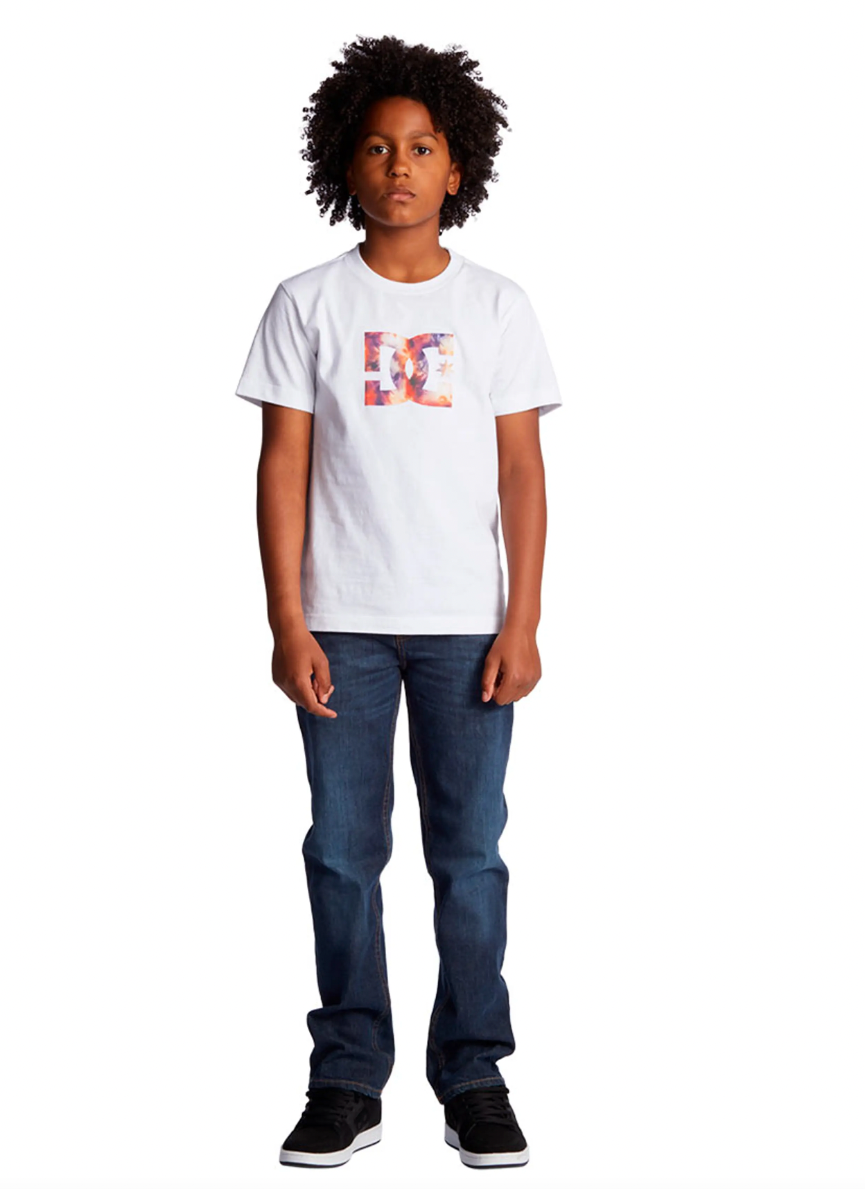 Dc Shoes Star Fill Short Sleeve T-Shirt White Red Lilac Kids