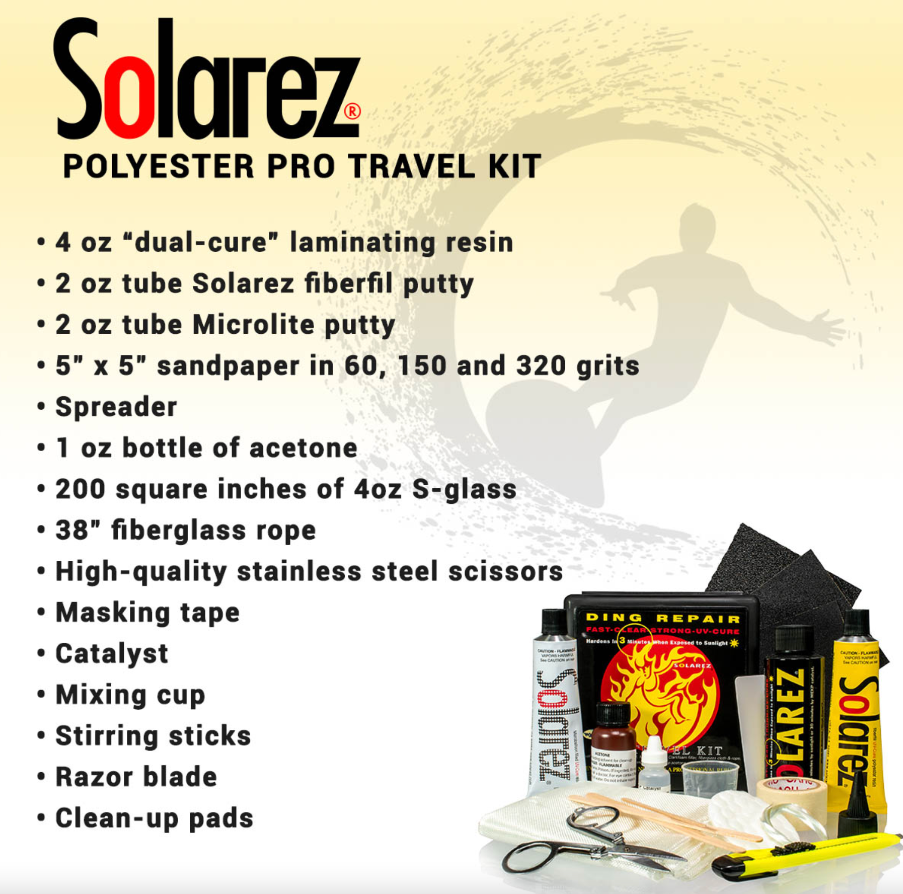 DING REPAIR SOLAREZ Polyester Pro Travel Kit